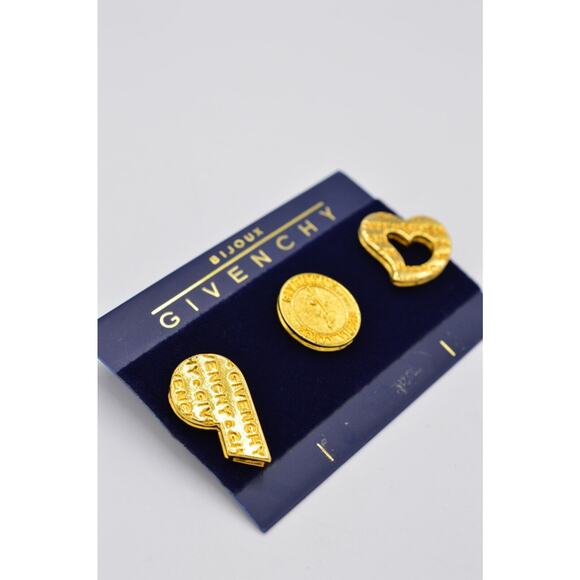 Givenchy 4G Vintage Logo Pin Lapels Tacs Set Heart Whistle Forty 40 Years Bin8 - Picture 2 of 10